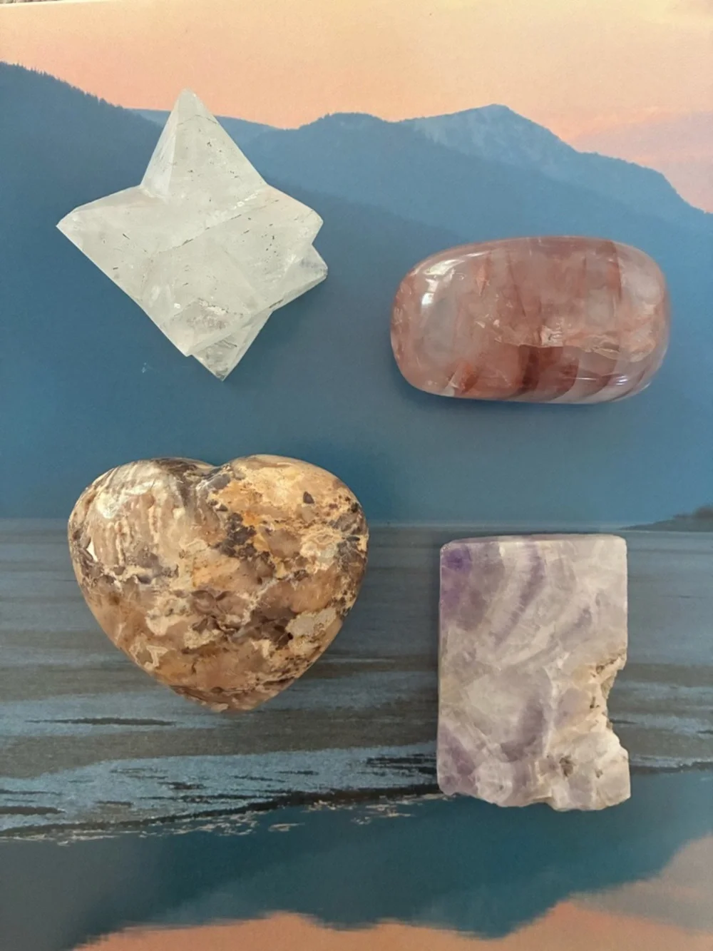 🔮 4 Piece Crystal Gift Box- Fire Quartz, Quartz Merkaba, Black Opal, Amethyst 🎁 - Picture 14 of 14